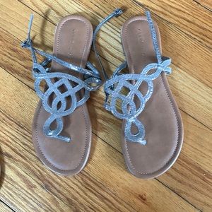 Kelly & Katie silver flat sandals, never worn